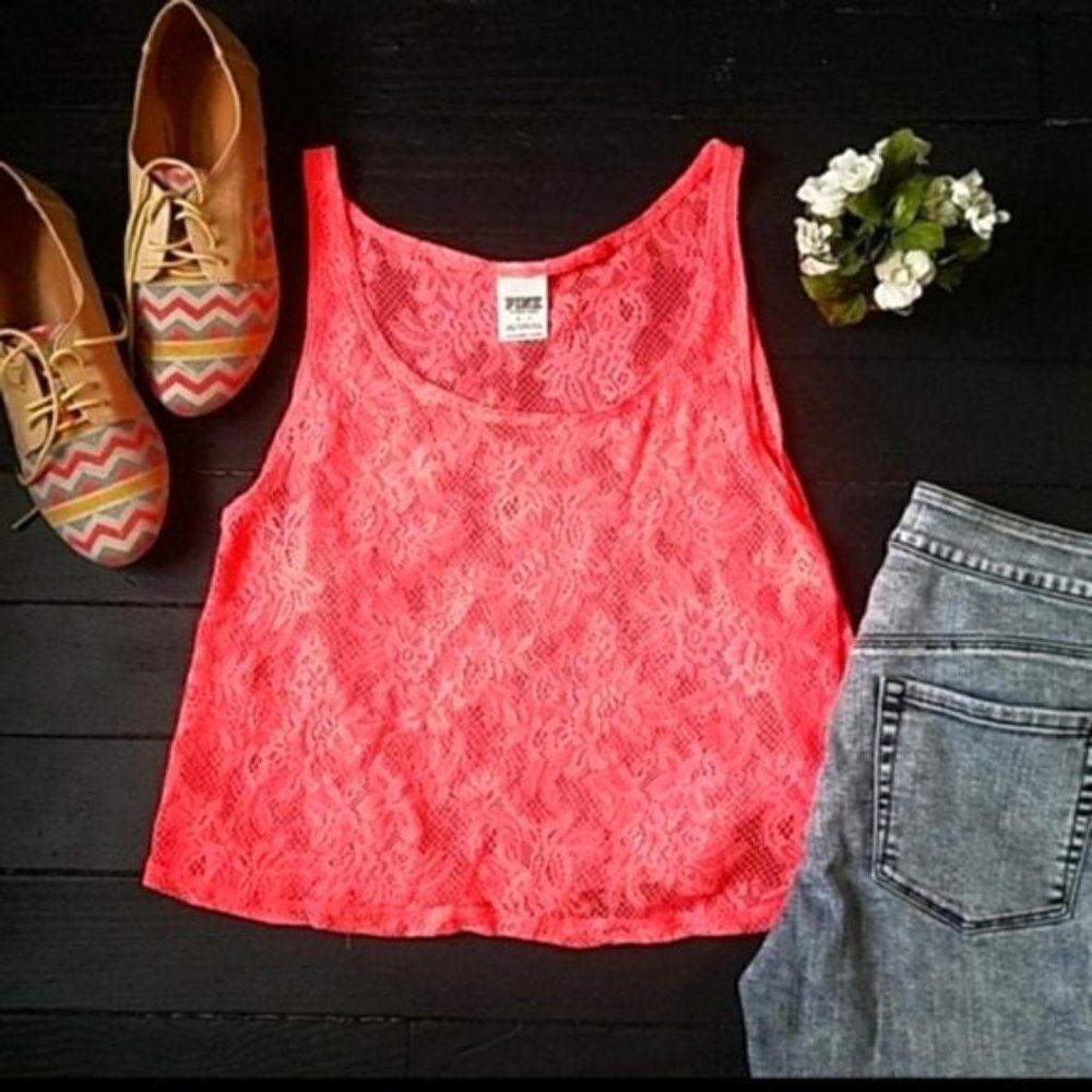 Victoria's secret pink Tank lace top
